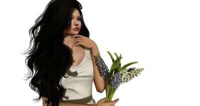 girl with flowers avatar