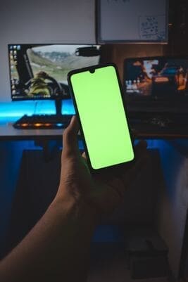 green mobile screen